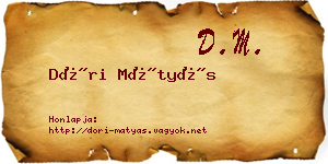 Dóri Mátyás névjegykártya